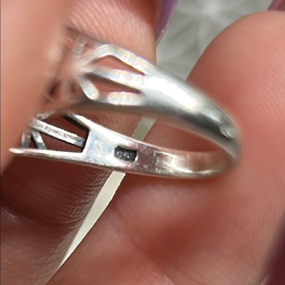 Silver Moonstone Spider Web Ring - image 4